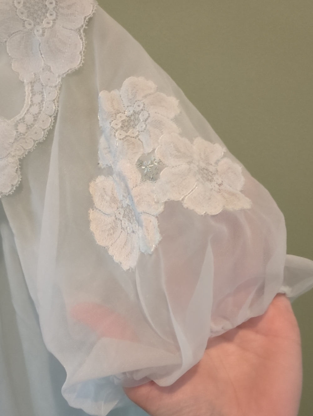 Vintage Vanity Fair & Shadowline Sheer Peignoir Robe Set Pink Blue Lace SP - Picture 9 of 16
